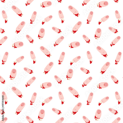 Hand drawn vector illustration of torn off finger pattern.Abstract doodle wallpaper.Finger cut off with exposed bone pattern. cartoon of chopped off finger.