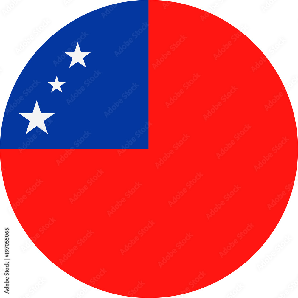Samoa Flag Vector Round Flat Icon Samoa Flag Vector Round Flat Icon