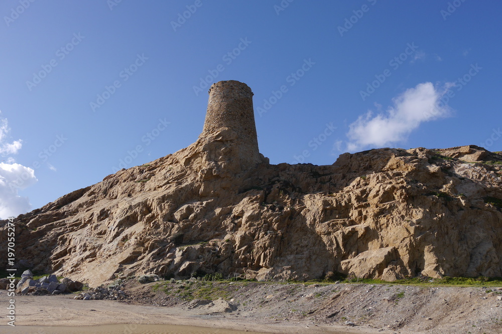 Fototapeta premium Alter Turm in L'Ile Rousse / Region Balagne, Korsika
