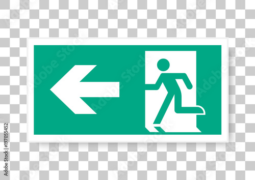 emergency escape sign. information banner