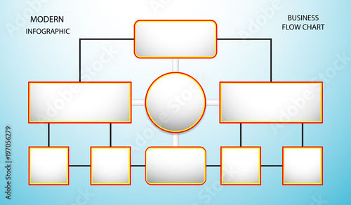 flow chart information Infographics element connect data  Business diagram market on light blue background vector illustration