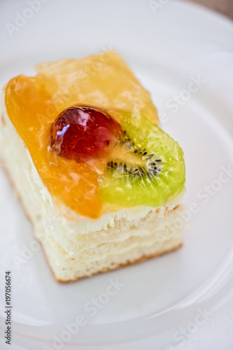 Colorful fruit supcake made...