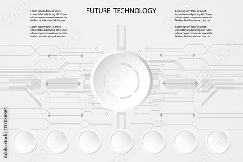 Flow chart connect digital line engineering in world future technology circle background on white  vector illustration Concept