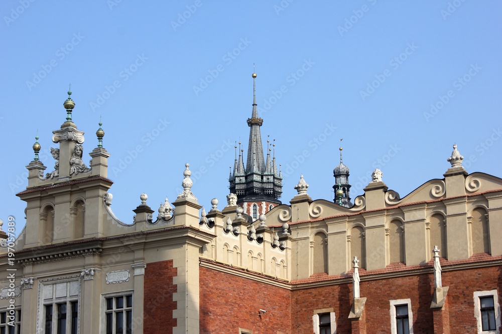 Cloth Hall and St. Mary's Basilica Tower, Kraków, Poland
