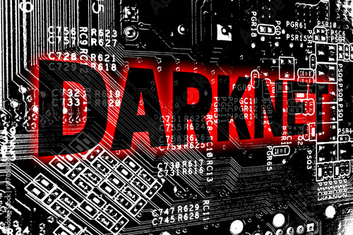 Darknet mit Leitplatine Konzept Hintergrund