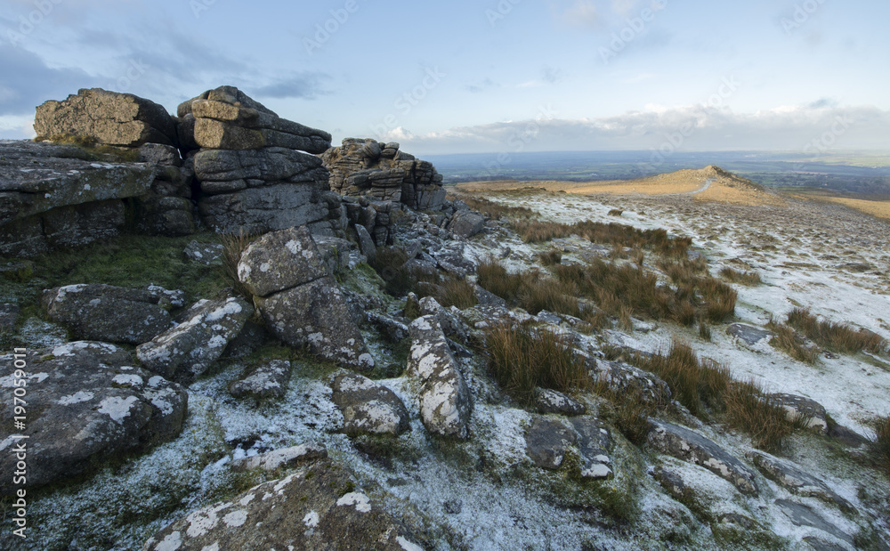 A dusting of snow at Belstone Common on Dartmoor.
