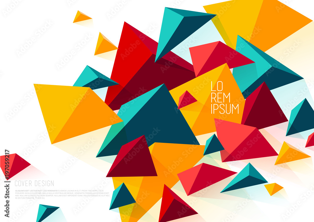 Book cover design template with abstract polygonal objects. Book cover design template with abstract polygonal objects.