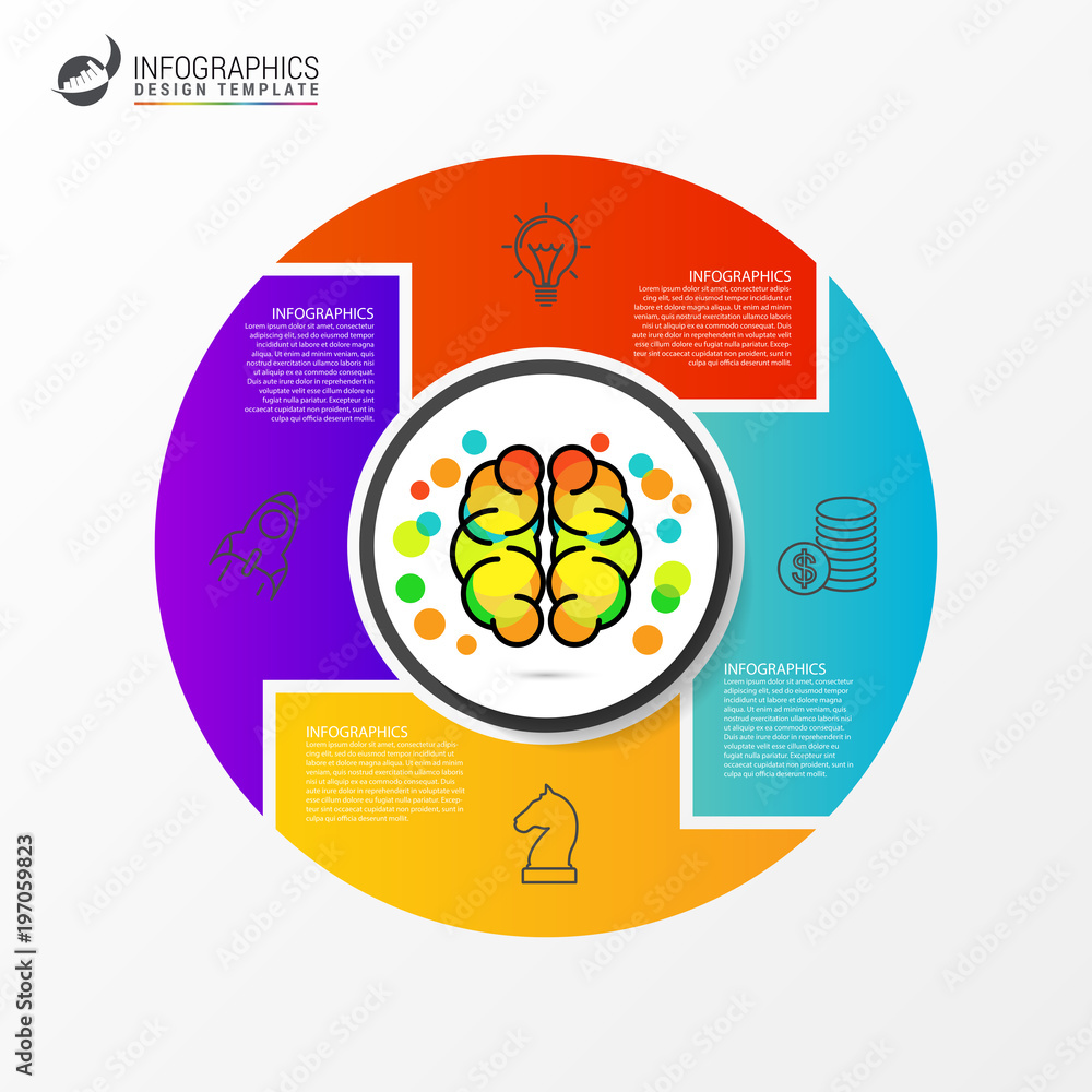 Naklejka premium Infographic design template. Business concept with 4 steps