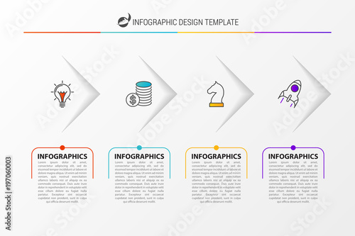 Infographic design template. Business concept with 4 options
