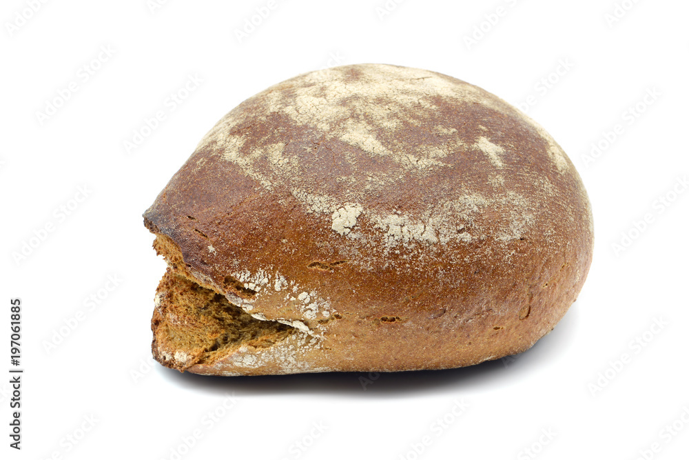 traditional rye dark bread on white background traditional rye dark bread on white background