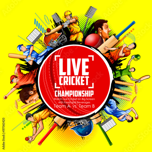 Batsman and bowler playing cricket championship sports