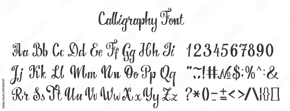 Calligraphy font set.