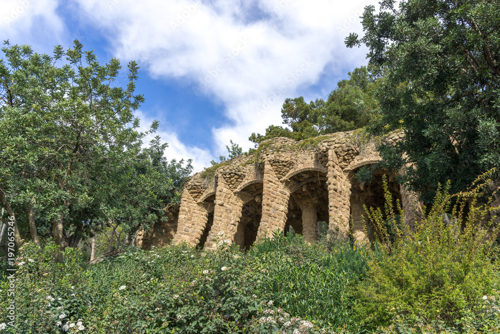 park guell columns and viaducts