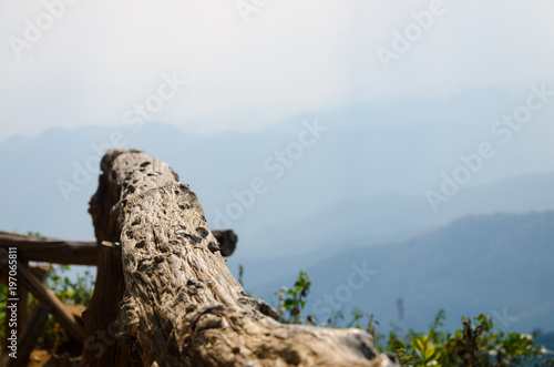 Wooden balcony on the mountain © WorStock