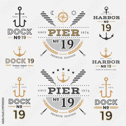 Nautical Label Anchor No 19 set 01