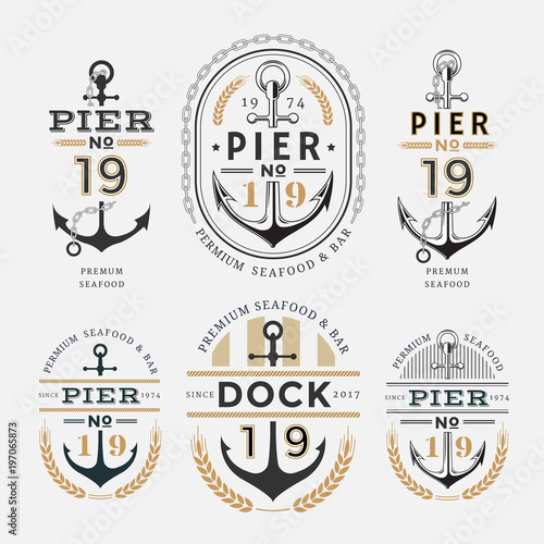 Nautical Label Anchor No 19 set 02