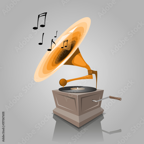 vector old gramophone