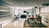 Living room of loft apartment -vintage filter