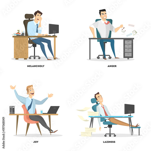 Office emotions set.