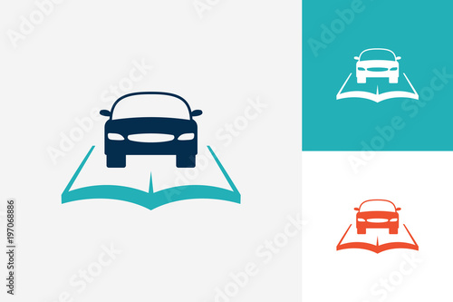 Car Book Logo Template Design Vector, Emblem, Design Concept, Creative Symbol, Icon