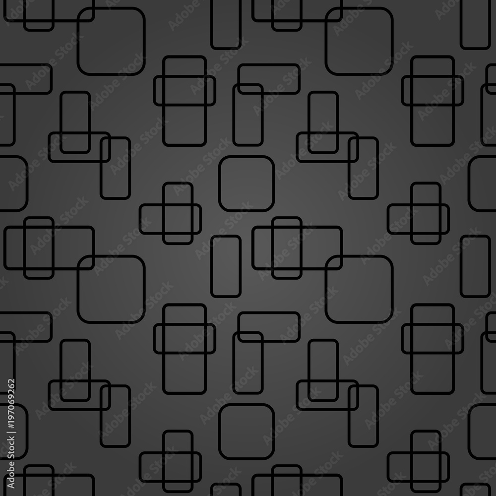 Seamless dark background for your designs. Modern vector ornament. Geometric abstract pattern
