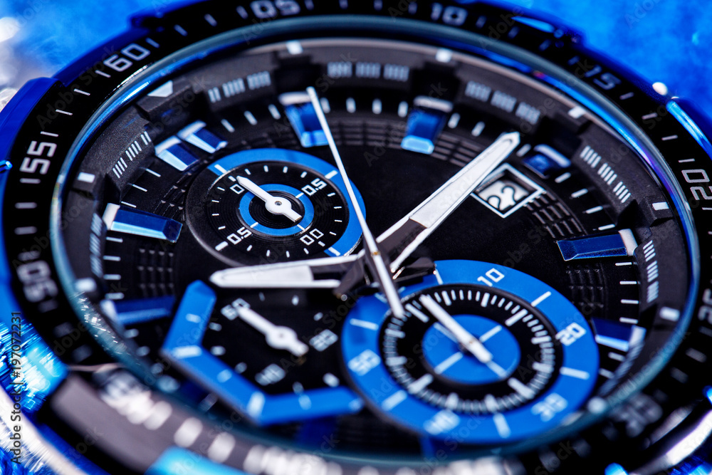 close up view of nice man's wrist watch close up view of nice man's wrist watch