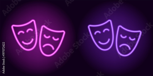 Purple and violet neon mask