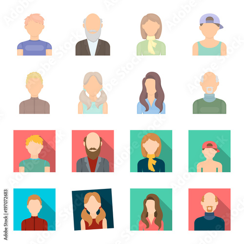 Boy blond, bald man, girl with tails, woman.Avatar set collection icons in cartoon,flat style vector symbol stock illustration web.