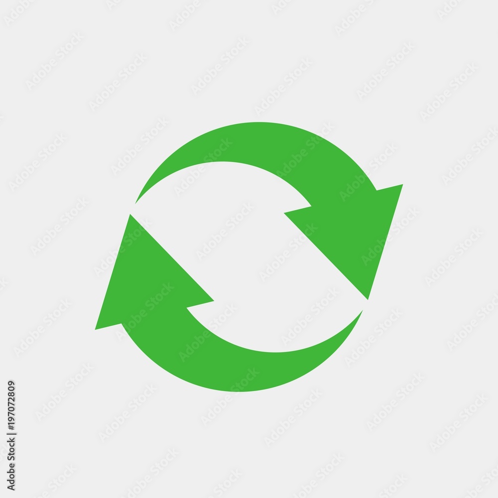 Recycling flat vector icon. Arrow flat vector icon Recycling flat vector icon. Arrow flat vector icon