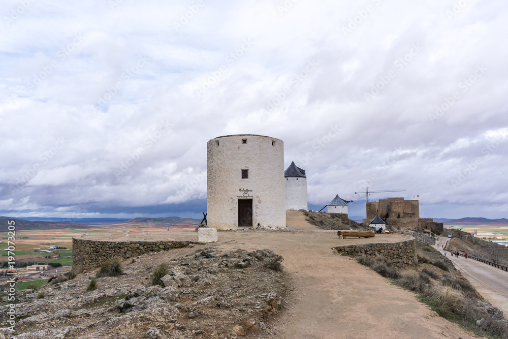 Consuegra windmills with torn off wings