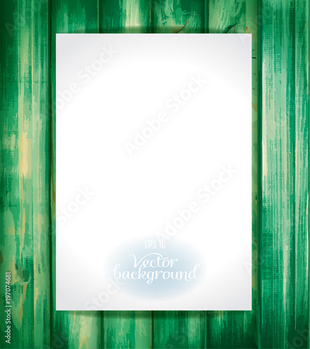 Empty paper on the wooden vintage background