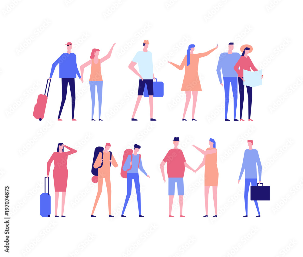 Vacation - flat design style set of isolated characters Vacation - flat design style set of isolated characters