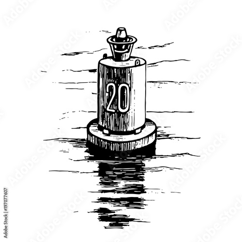  Warning buoy at the river banks