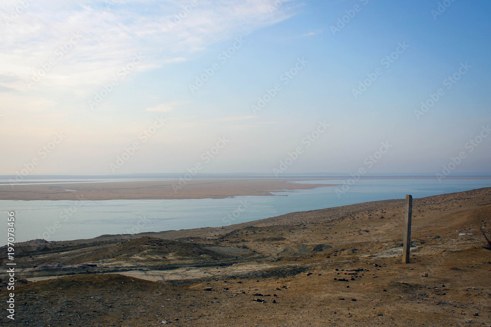 Syr Darya River view at Kyzylkum Desert, Uzbekistan