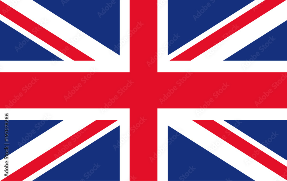 United Kingdom Union Jack Vector Flag - obrazy, fototapety, plakaty 
