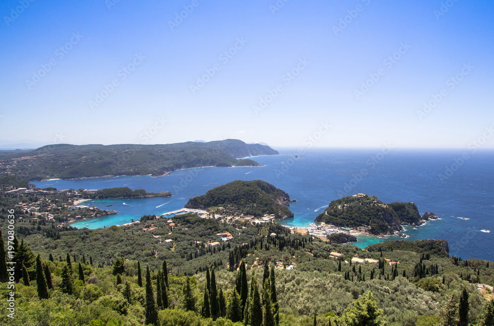 Palaiokastritsa on the island of Corfu, Greece