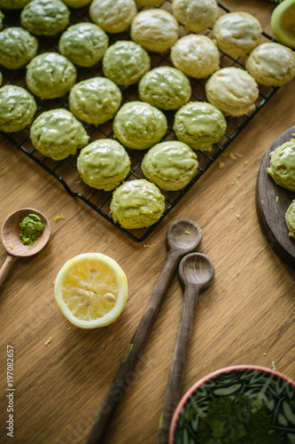 green tea matcha sugar cookies