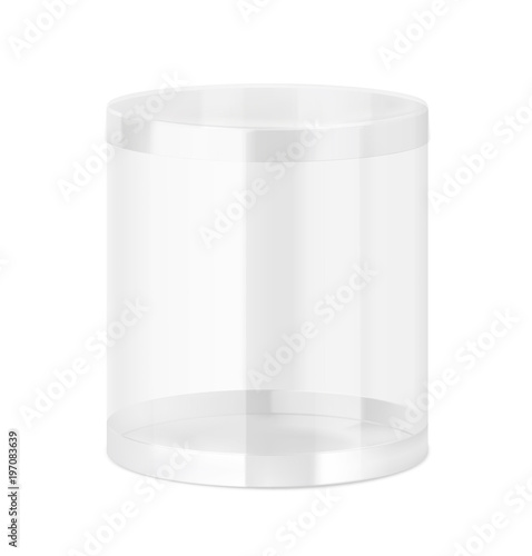 Translucent plastic jar. Vector illustration on transparent background. Layered file, easy to use for food, gifts, candy. EPS10.