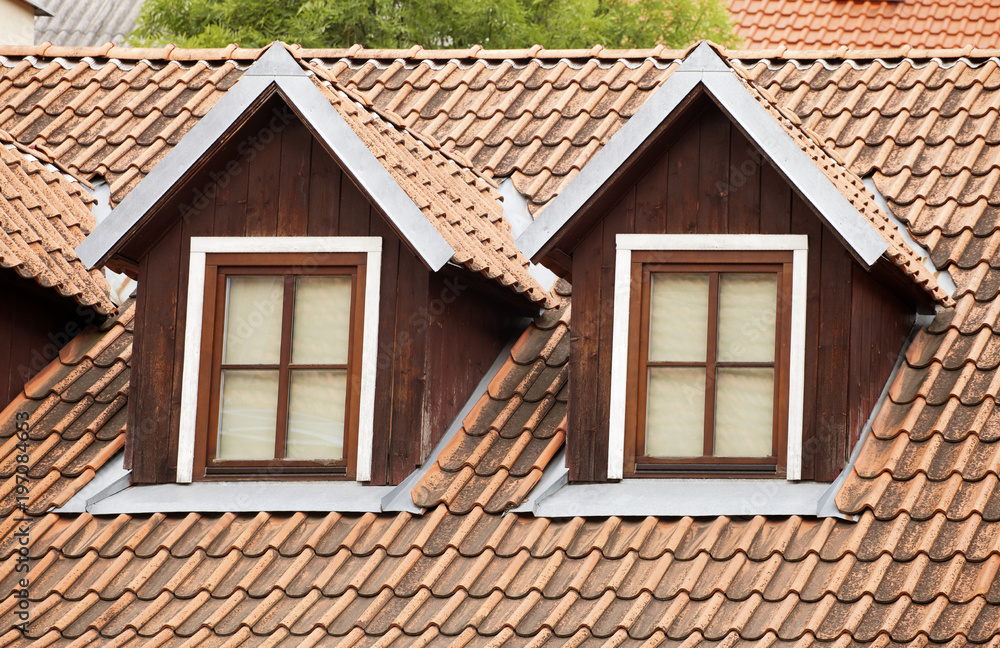 Dormer and a tiled roof Dormer and a tiled roof
