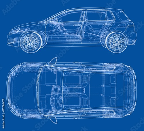 Car sketch. Vector