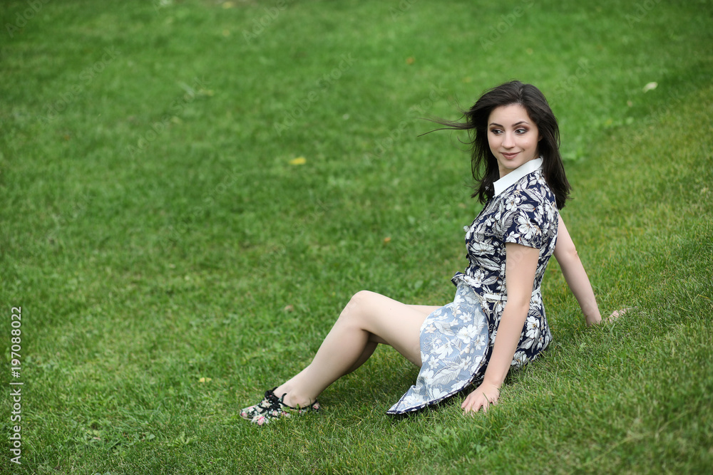 Beautiful girl in dresses for a walk Beautiful girl in dresses for a walk