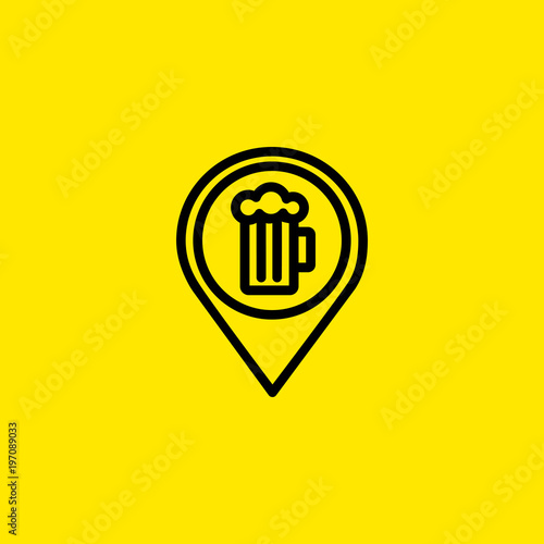 Pub Location Line Icon