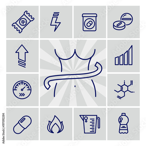 Healthy lifestyle line icons - diet project icons set
