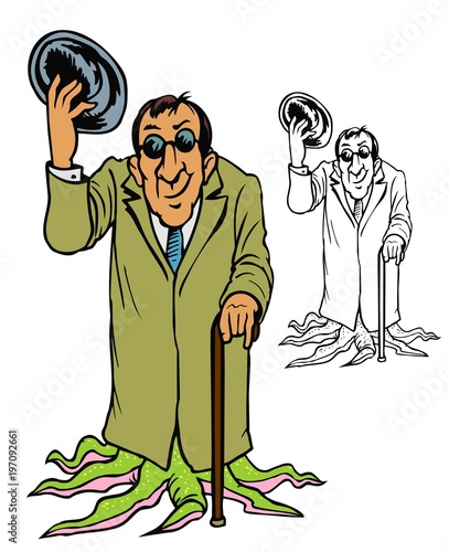 Friendly neighborhood monster, with bonus black outline version.