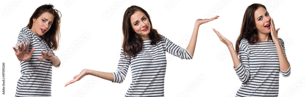 Pretty young girl making surprise gesture Pretty young girl making surprise gesture