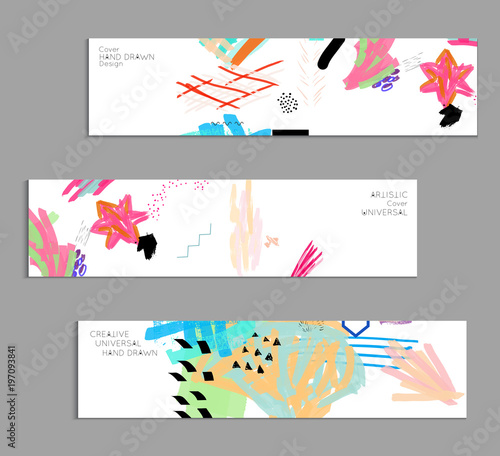 Abstract collage made with scribbles  markercanyon strokesblack geometric shapes