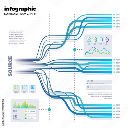 Flow chart process tree vector infographic
