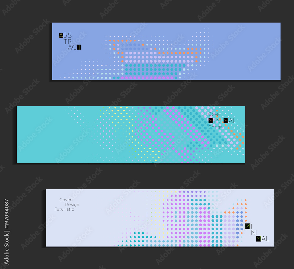 Geometric halftone gradient texture cover banner template
