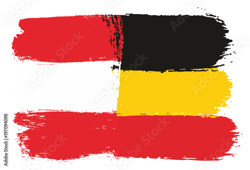 Austria Flag & Germany Flag Vector Hand Painted with Rounded Brush