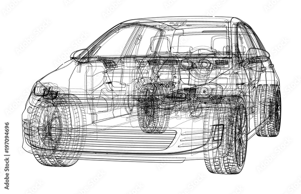 Car sketch. Vector